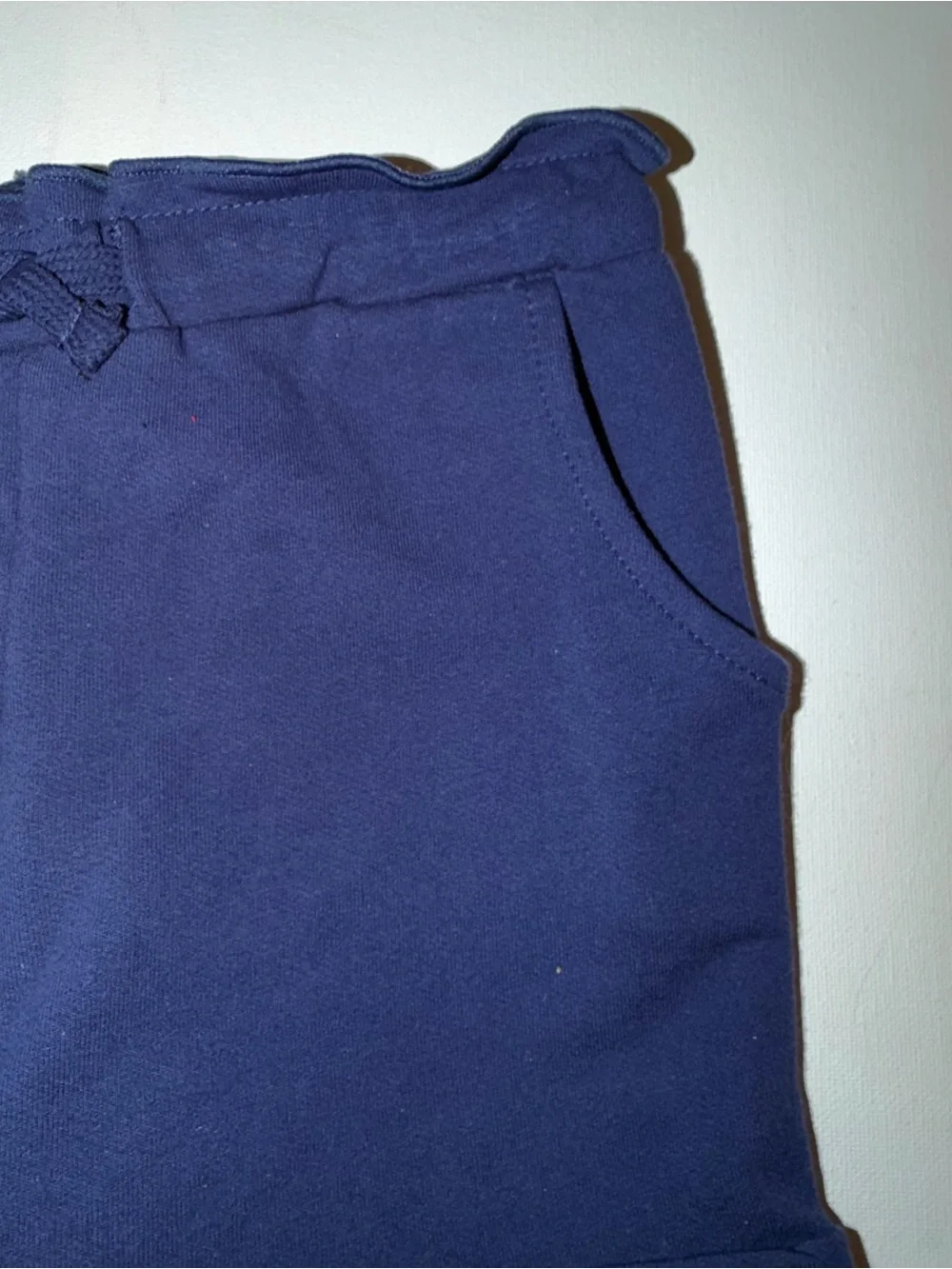 Angel Dear White Tennis Racket Peplum Top & Navy Shorts Set